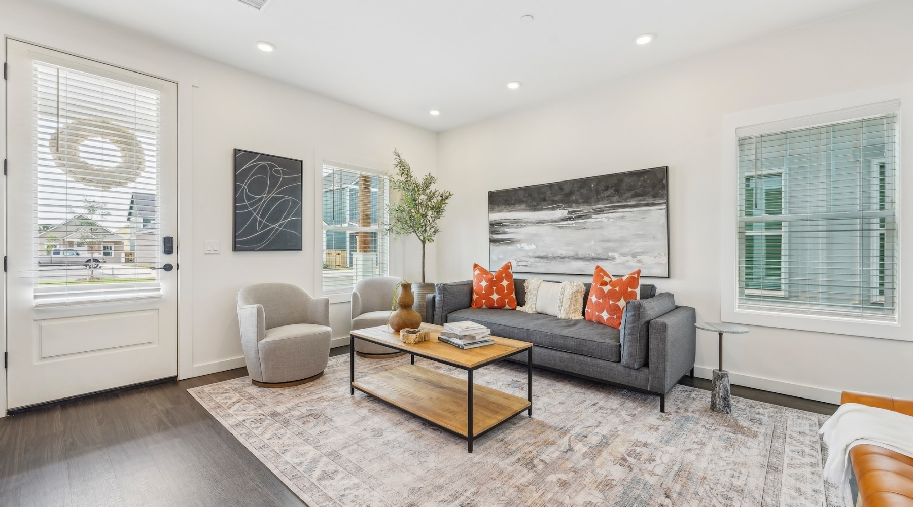 Living room with a coffee table and a couch
